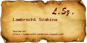 Lambrecht Szabina névjegykártya