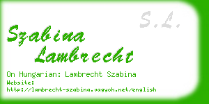 szabina lambrecht business card